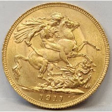AUSTRALIA 1911 . ONE 1 SOVEREIGN . PERTH . GOLD